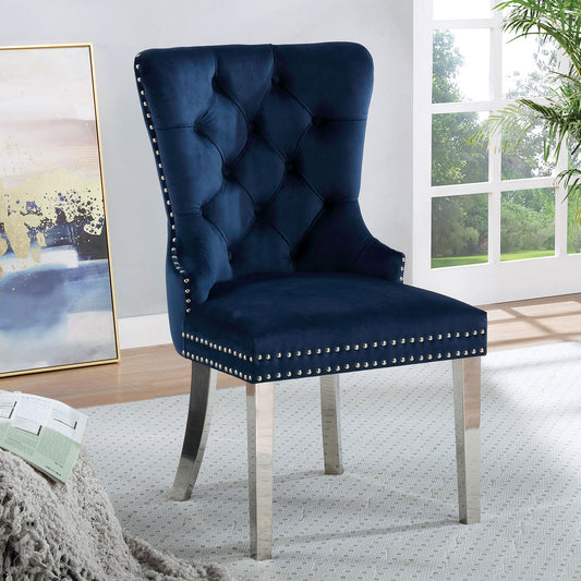 Jewett Blue Wingback Chair - Set of 2