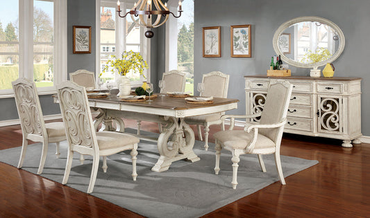 Arcadia Antique White Dining Set Furniture of America