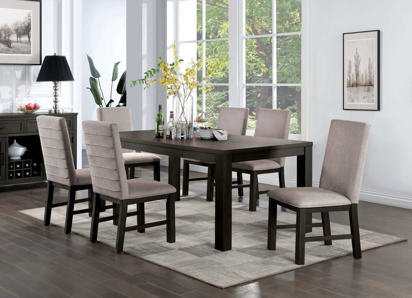 Umbria CM3252BK Antique Black Dining Set