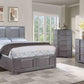 Regulus Gray Modern Bedroom Set LED Headboard