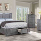 Regulus Gray Modern Bedroom Set LED Headboard