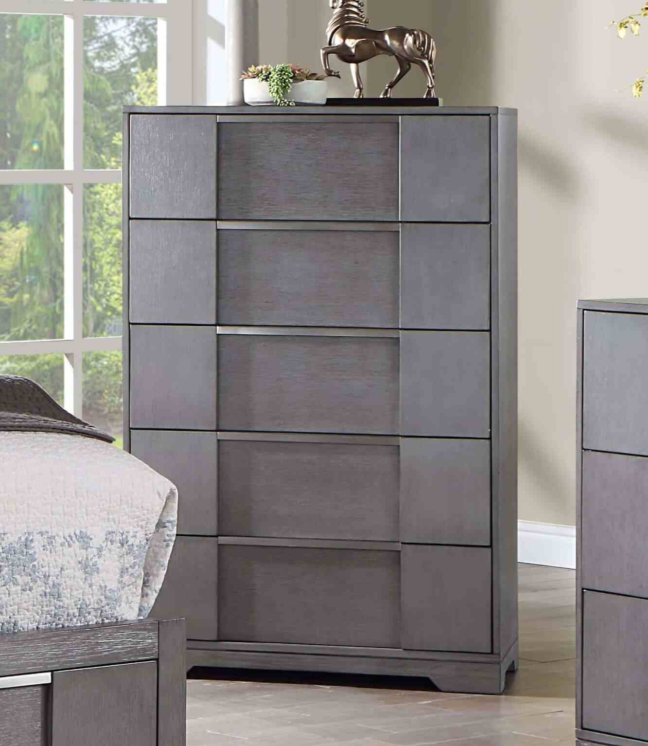 Regulus Gray 5 Drawer Chest CM7475GY-C