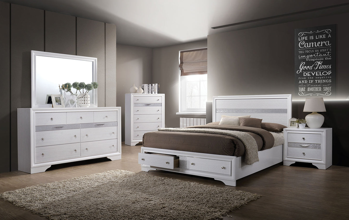 Chrissy King 4 Pc Storage Bedroom Set