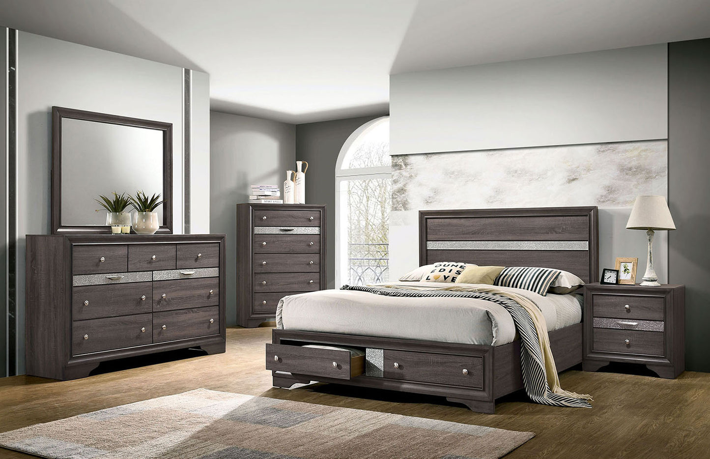 Chrissy 4 Pc Bedroom Set w/Storage - 3 Colors