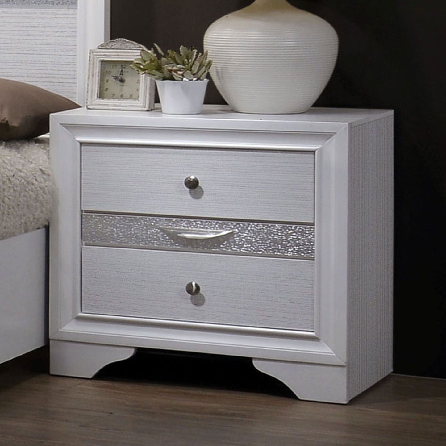 Chrissy Nightstand w/Jewelry Drawer - 3 Colors