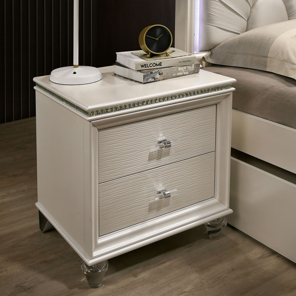 Allie Pearl White Nightstand