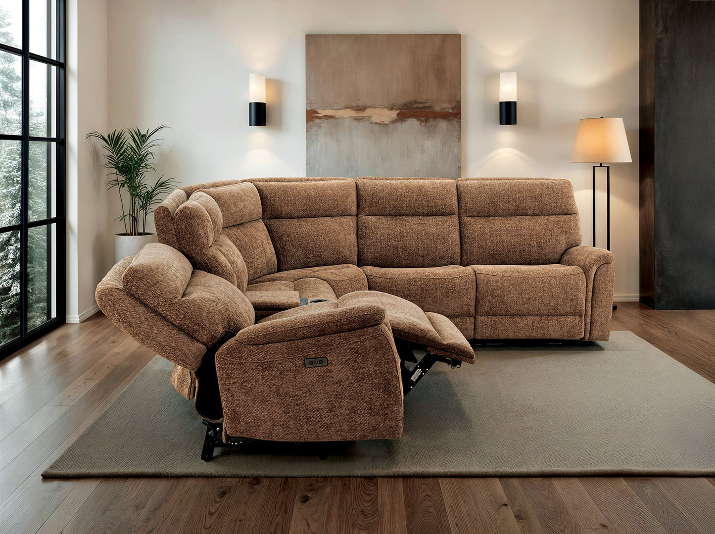 Mattheus Cypess Brown Power Sectional