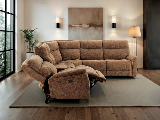 Mattheus Cypess Brown Power Sectional
