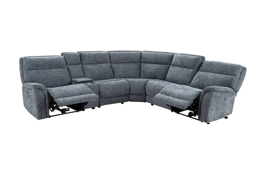 Mattheus Charcoal Gray Power Sectional
