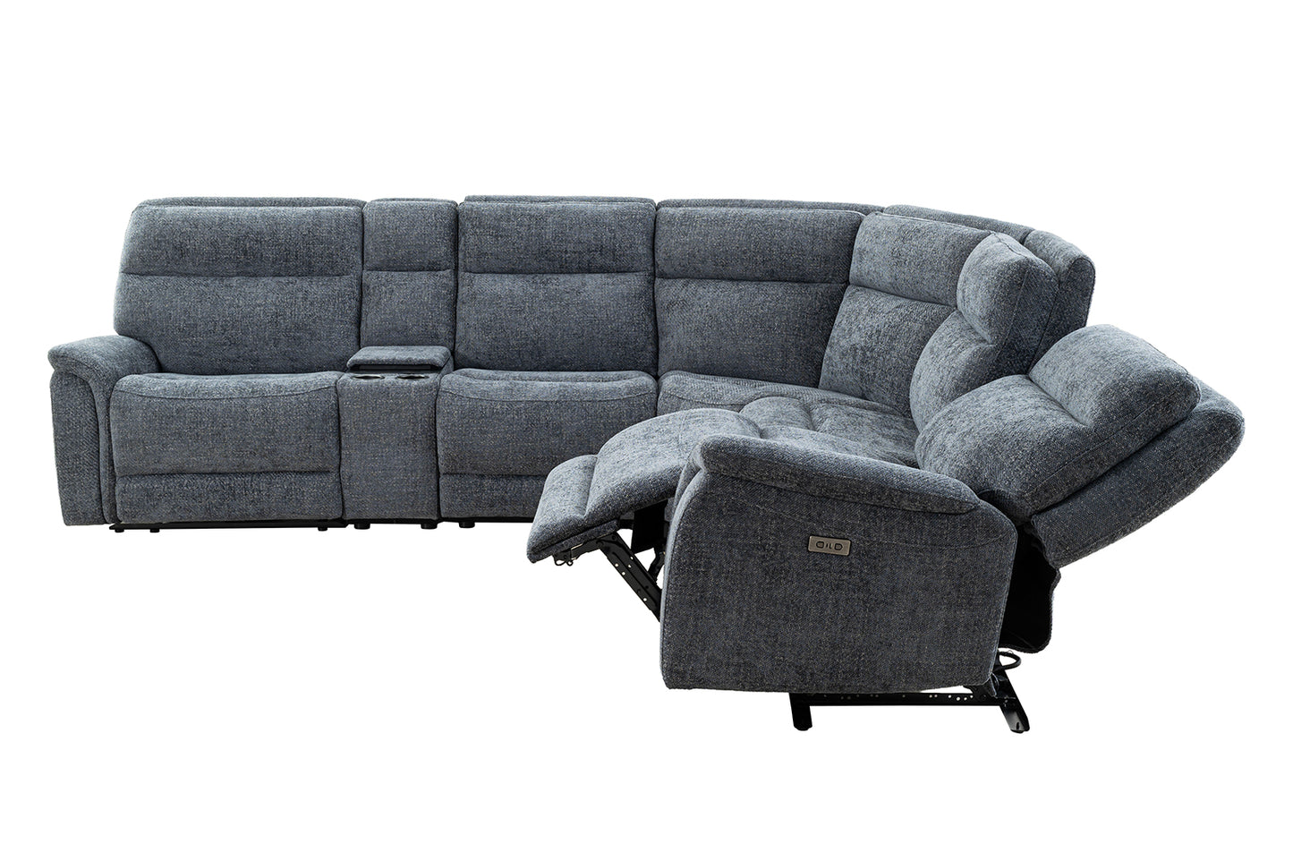 Mattheus Charcoal Gray Power Sectional