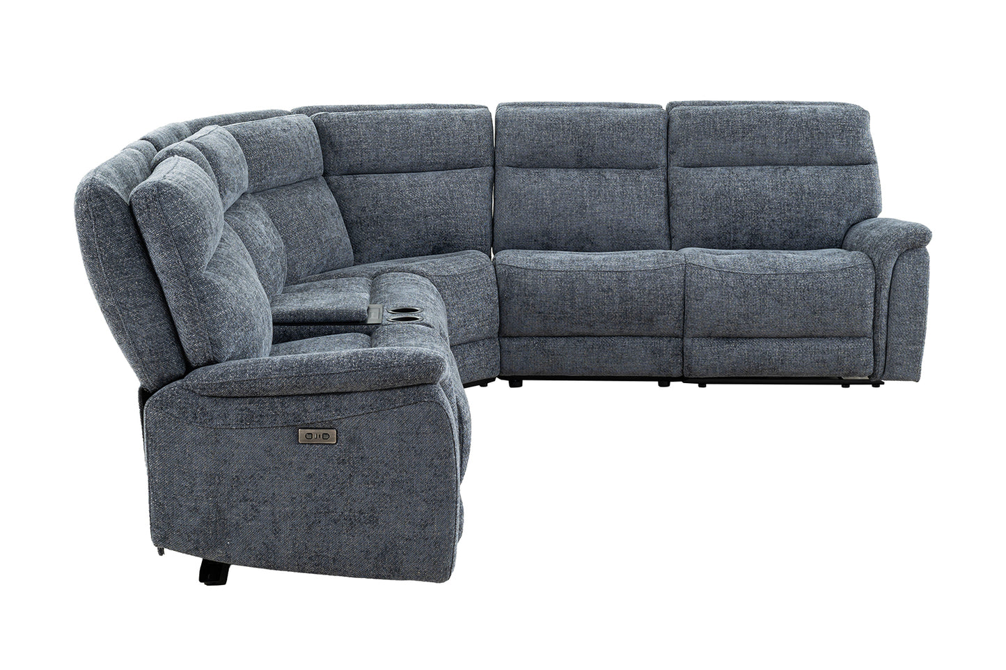 Mattheus Charcoal Gray Power Sectional