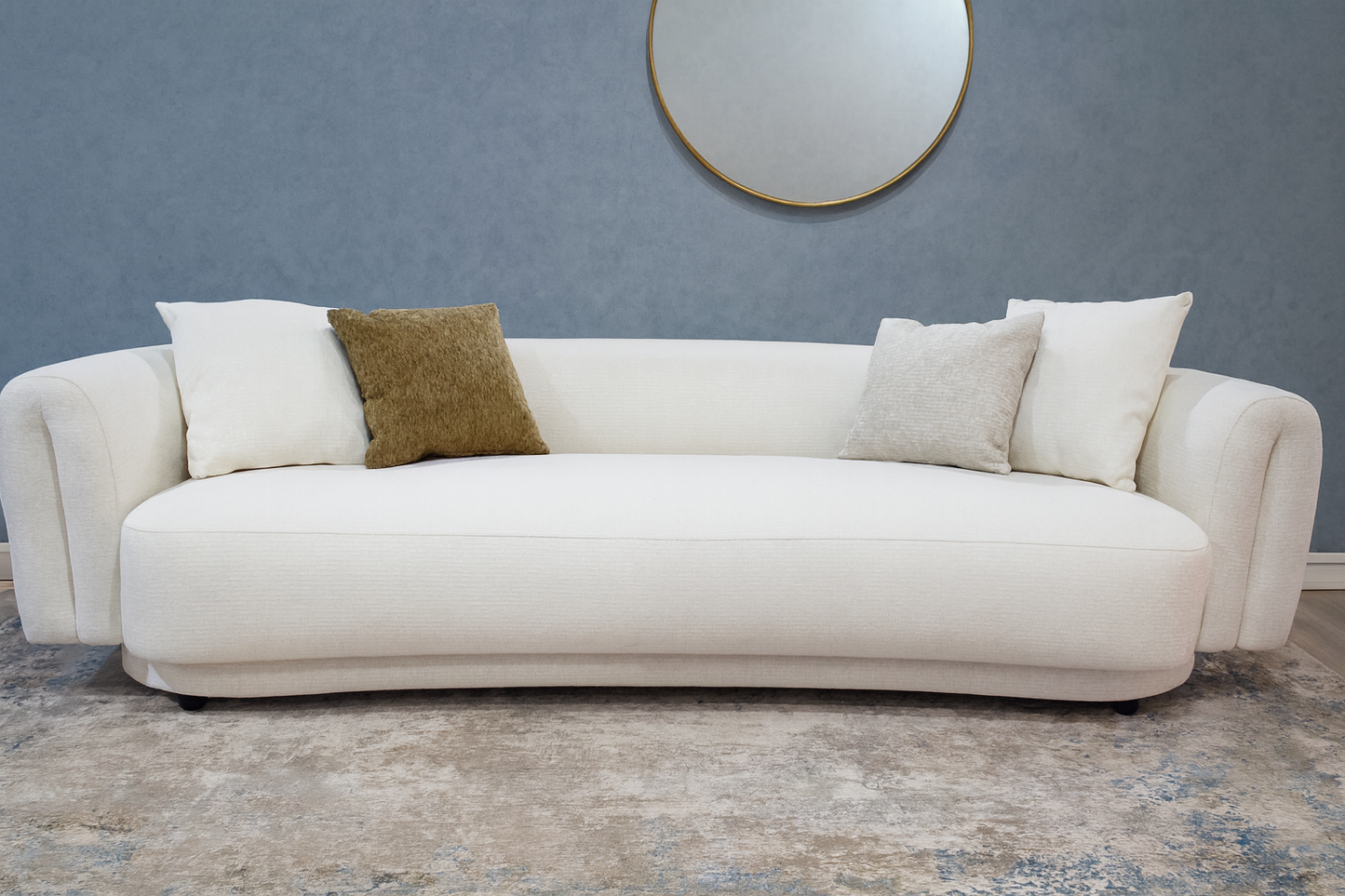 Valencia Curved Cream Sofa by Sharelle