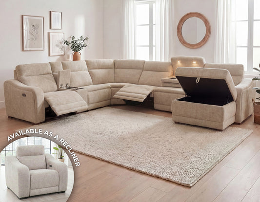 Conroe Dual-Power 7 Pc Motion Sectional with Chaise