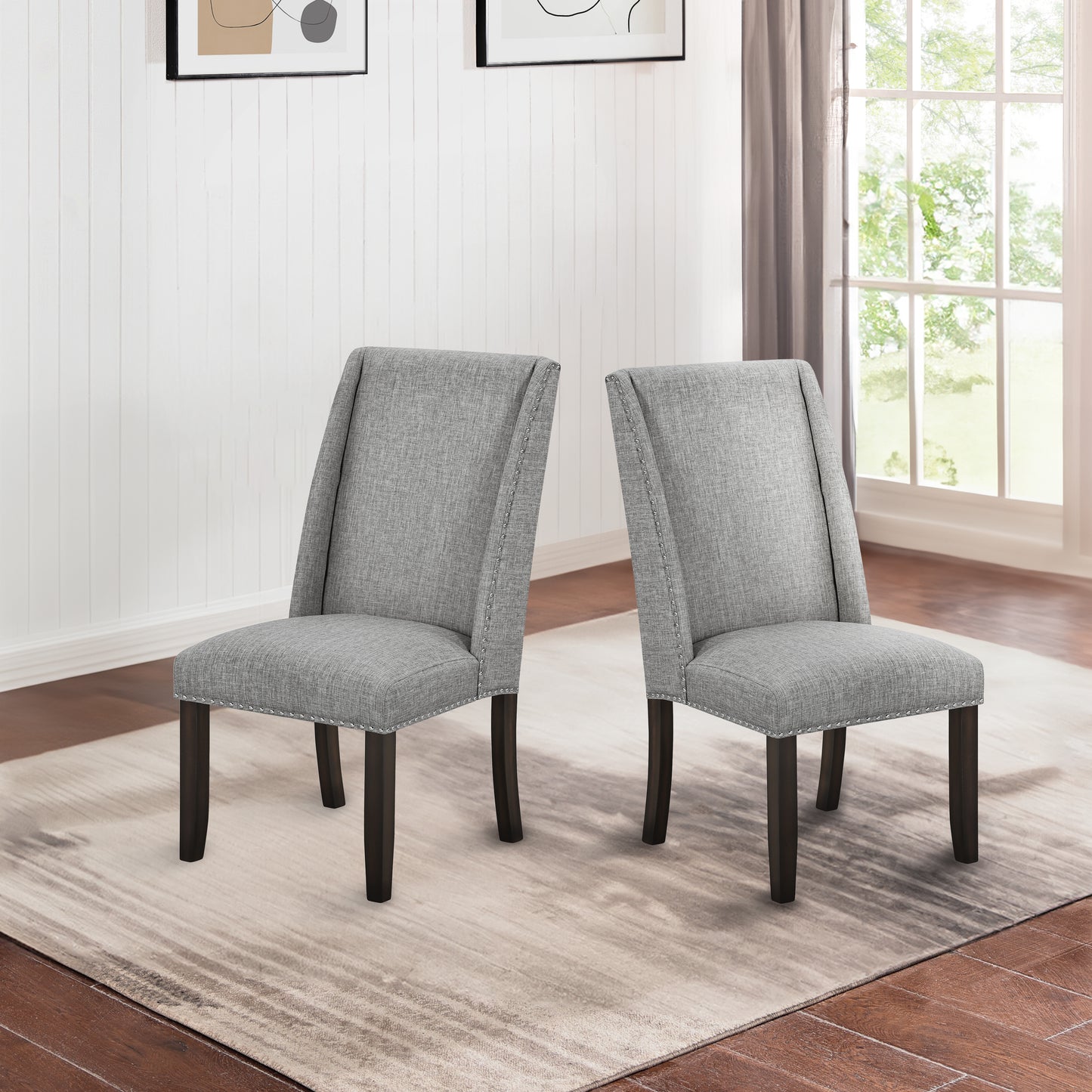 Faust Gray Parson Chair - Set of 2