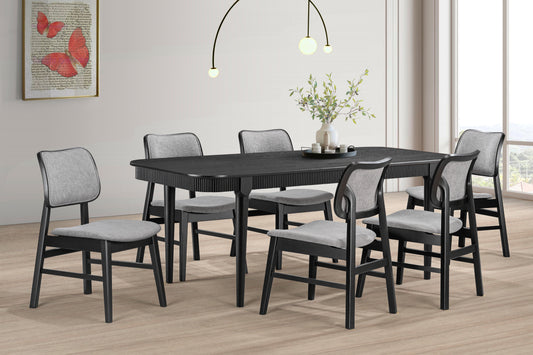 Crosby Ebony Finish 7 Pc Dining Set