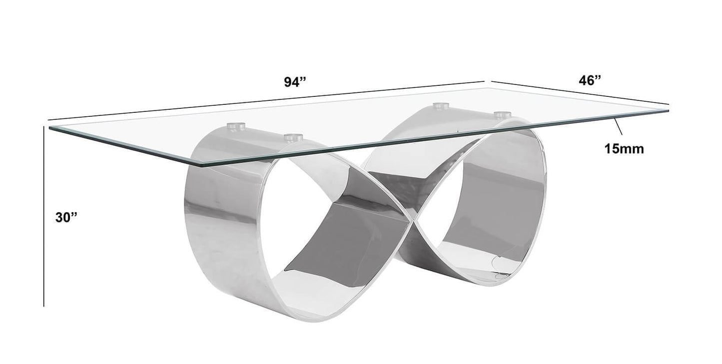 D406 Stainless Steel Glass Dining Set - Many Options