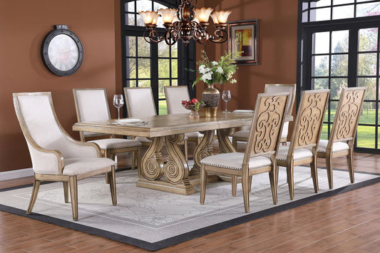 McFerran D4100 Weathered Brown/Antique White 9 Pc Set