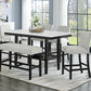 Carissa 6 Pc Dining Set w/Storage Shelf