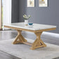 D521 White Marble Top Dining Collection