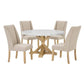 D521 White Marble Top Dining Collection