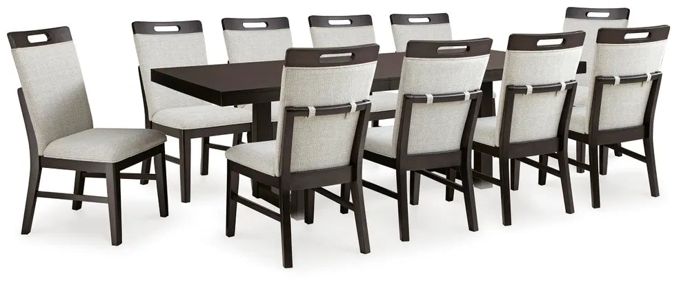 Neymorton Dark Grayish Brown 11 Pc Dining Set