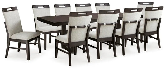 Neymorton Dark Grayish Brown 11 Pc Dining Set