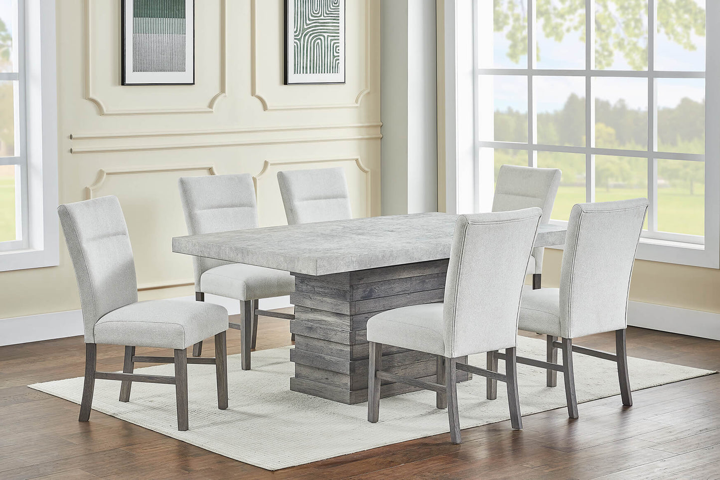 D710 Concrete Look 7 Pc Dining Collection