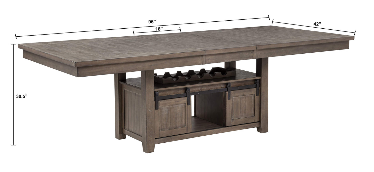 D760 Walnut Finish Extendable Dining Set