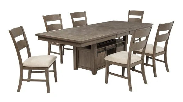 D760 Walnut Finish Extendable Dining Set