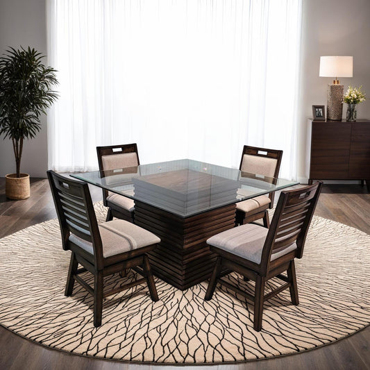 Dallas 5 Pc Glass Top Dining Collection