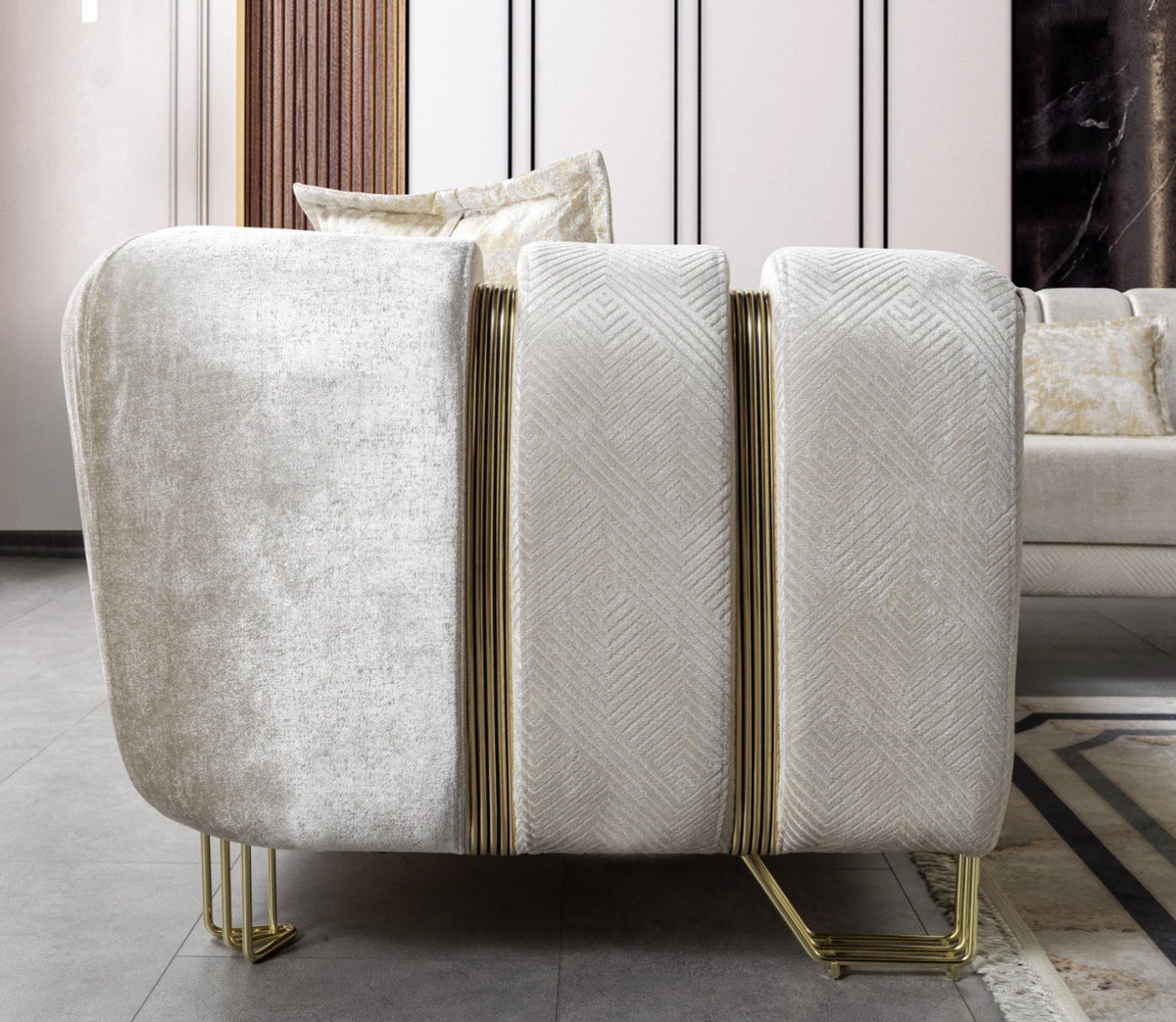 Diamond Ivory Sectional by Demka Furnishings