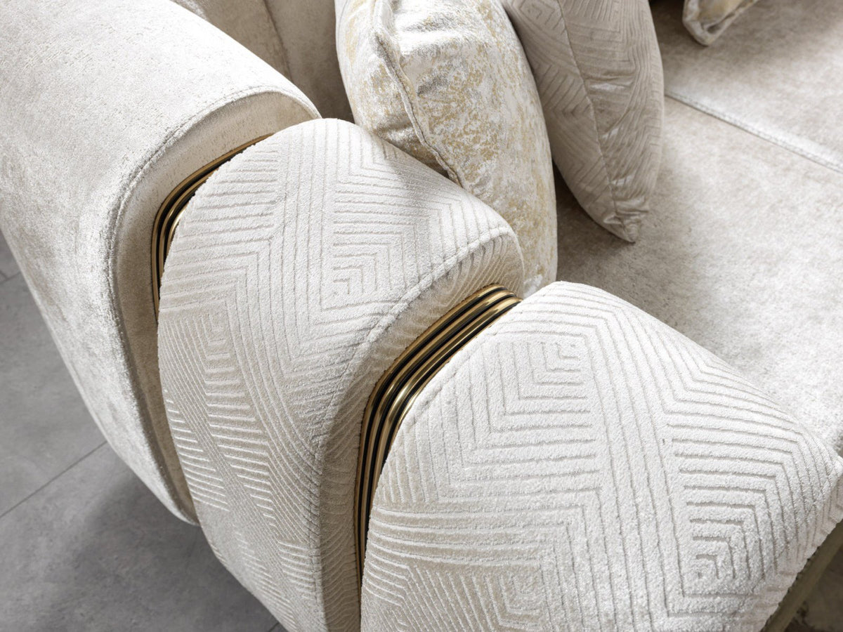 Diamond Ivory Sectional by Demka Furnishings