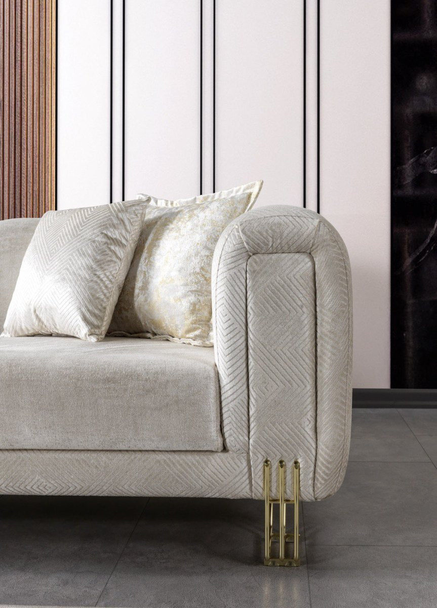 Diamond Ivory Sectional by Demka Furnishings
