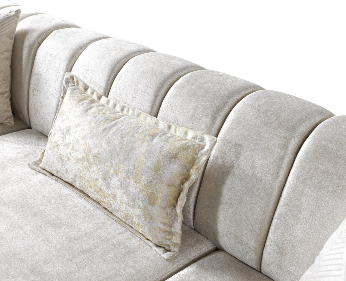 Diamond Ivory Sectional by Demka Furnishings