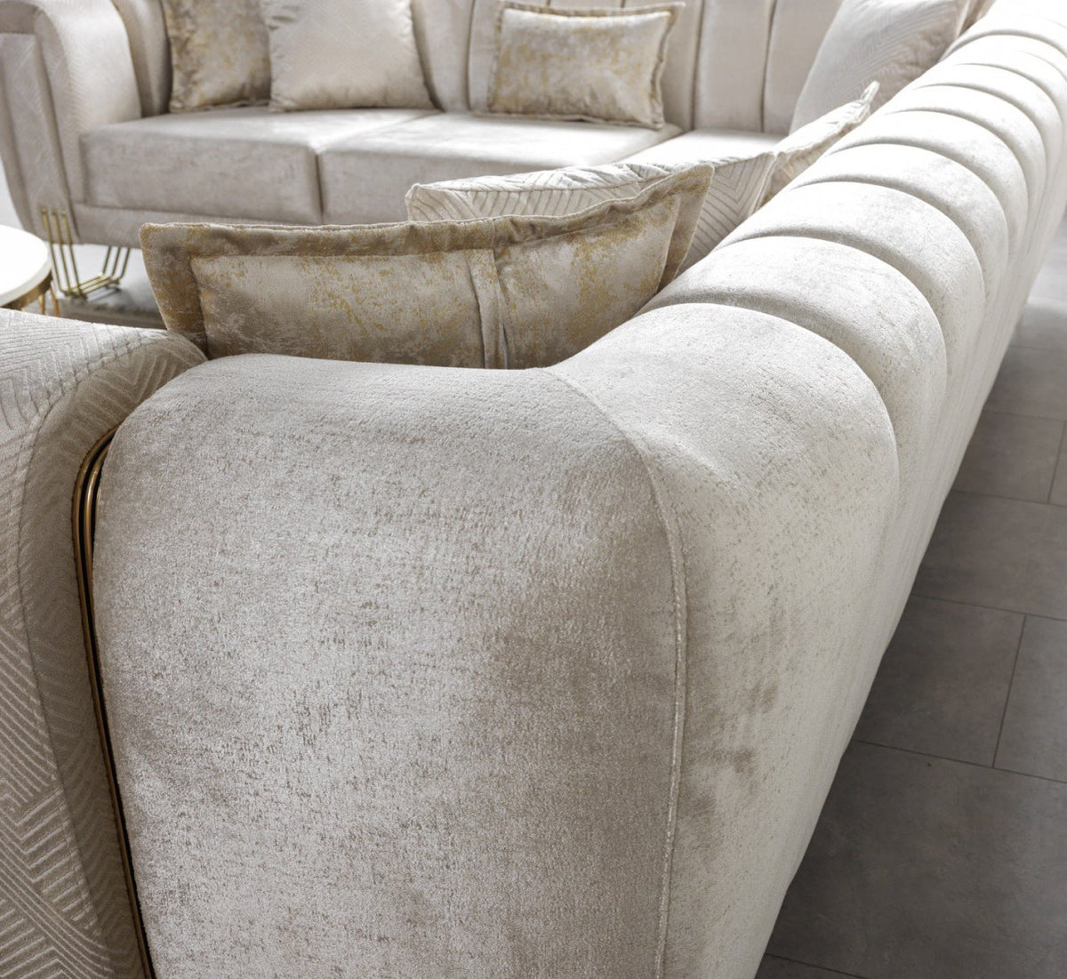 Diamond Ivory Sectional by Demka Furnishings