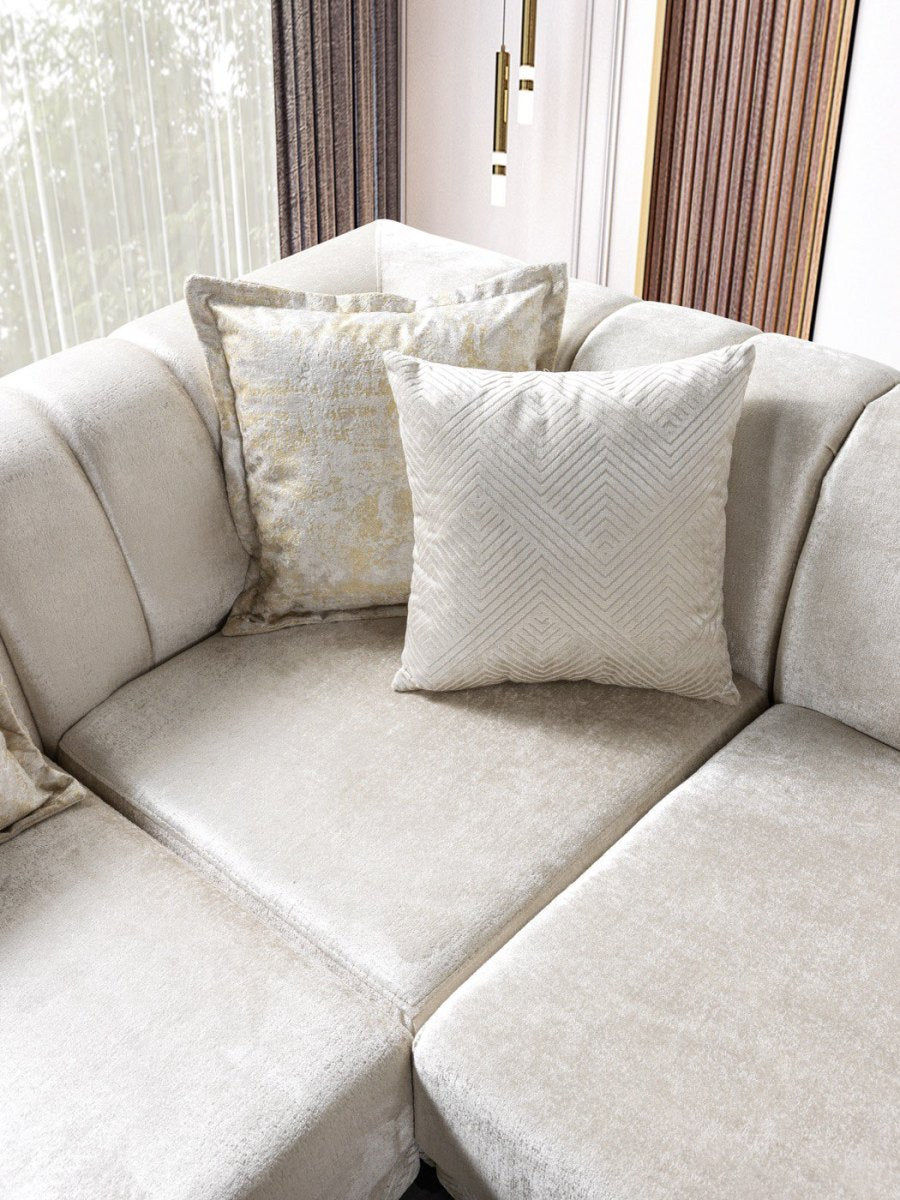 Diamond Ivory Sectional by Demka Furnishings