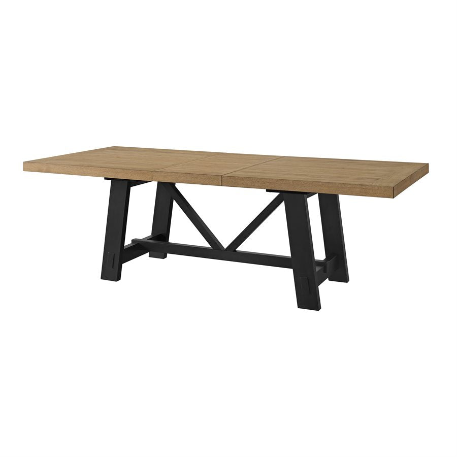 Charleston Trestle Dining Set Natural & Black