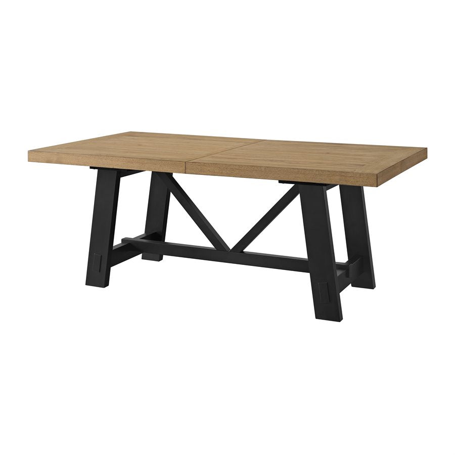 Charleston Trestle Dining Set Natural & Black