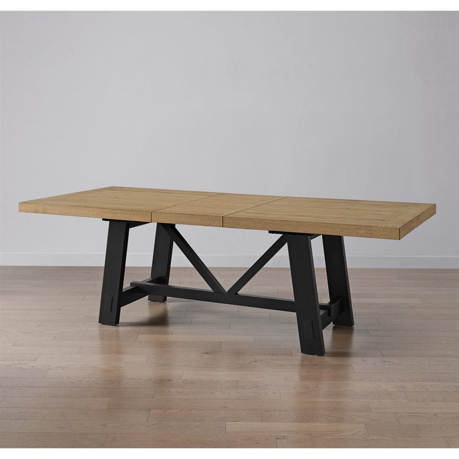 Charleston Trestle Dining Set Natural & Black