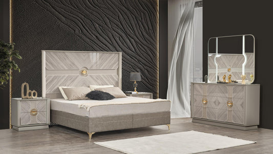 Eternity Beige 4 Pc Bedroom Set by Galaxy
