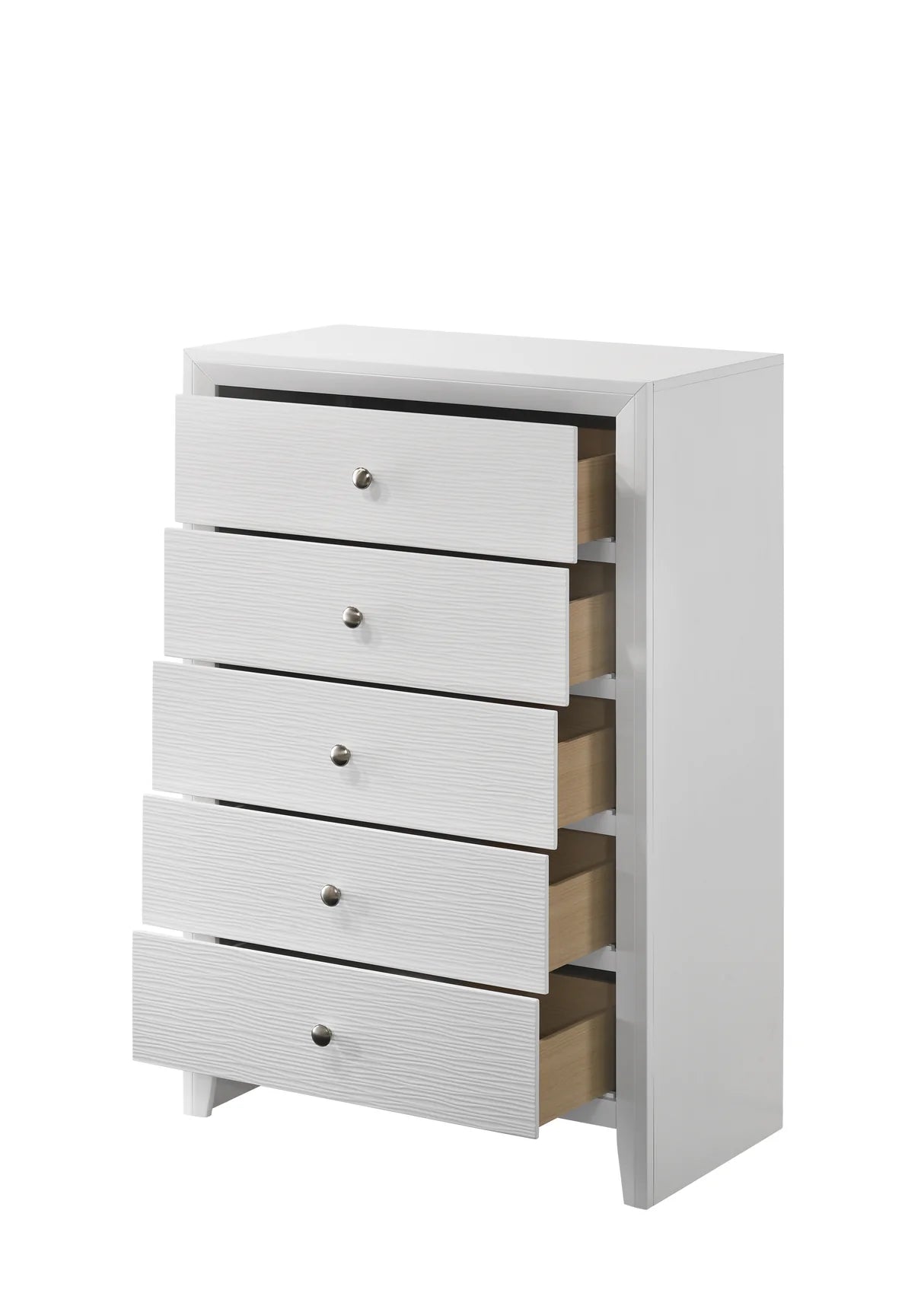 Evans B4710-4 White 5 Drawer Chest
