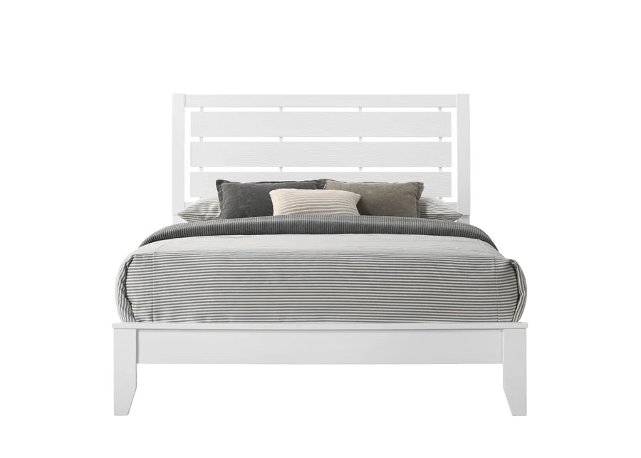 Evans B4710 White 4 Pc King Bedroom Set