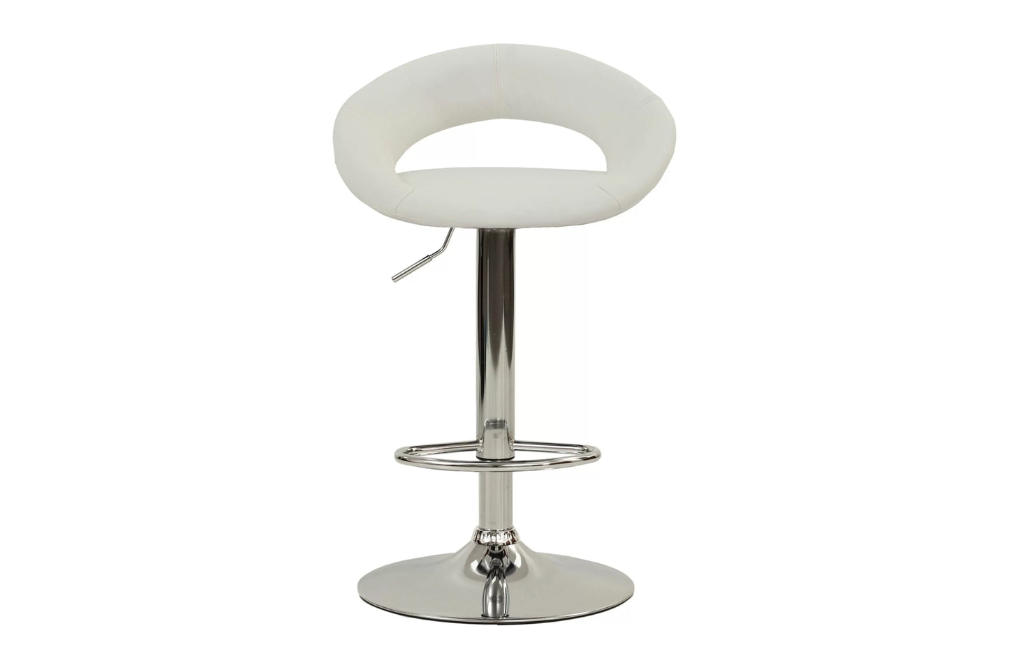 Poundex F1554 White Adjustable Bar Stool