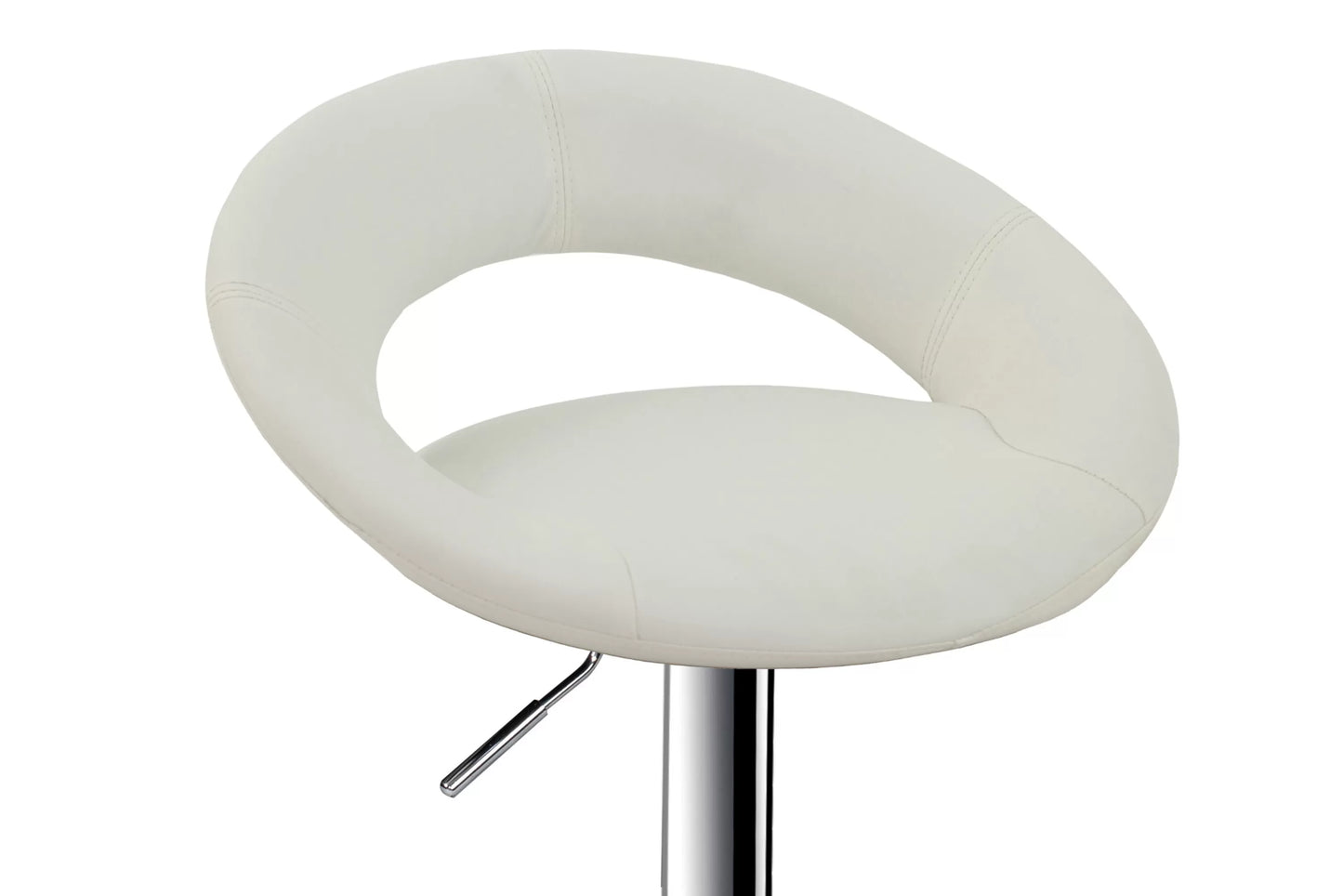 Poundex F1554 White Adjustable Bar Stool