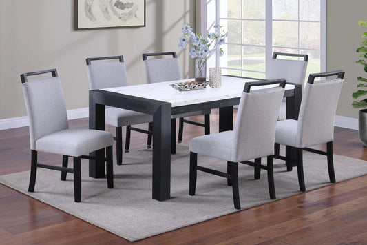 Poundex F2704 Modern 7 Pc Dining Set