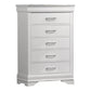 Poundex F5584 White 5 Drawer Chest
