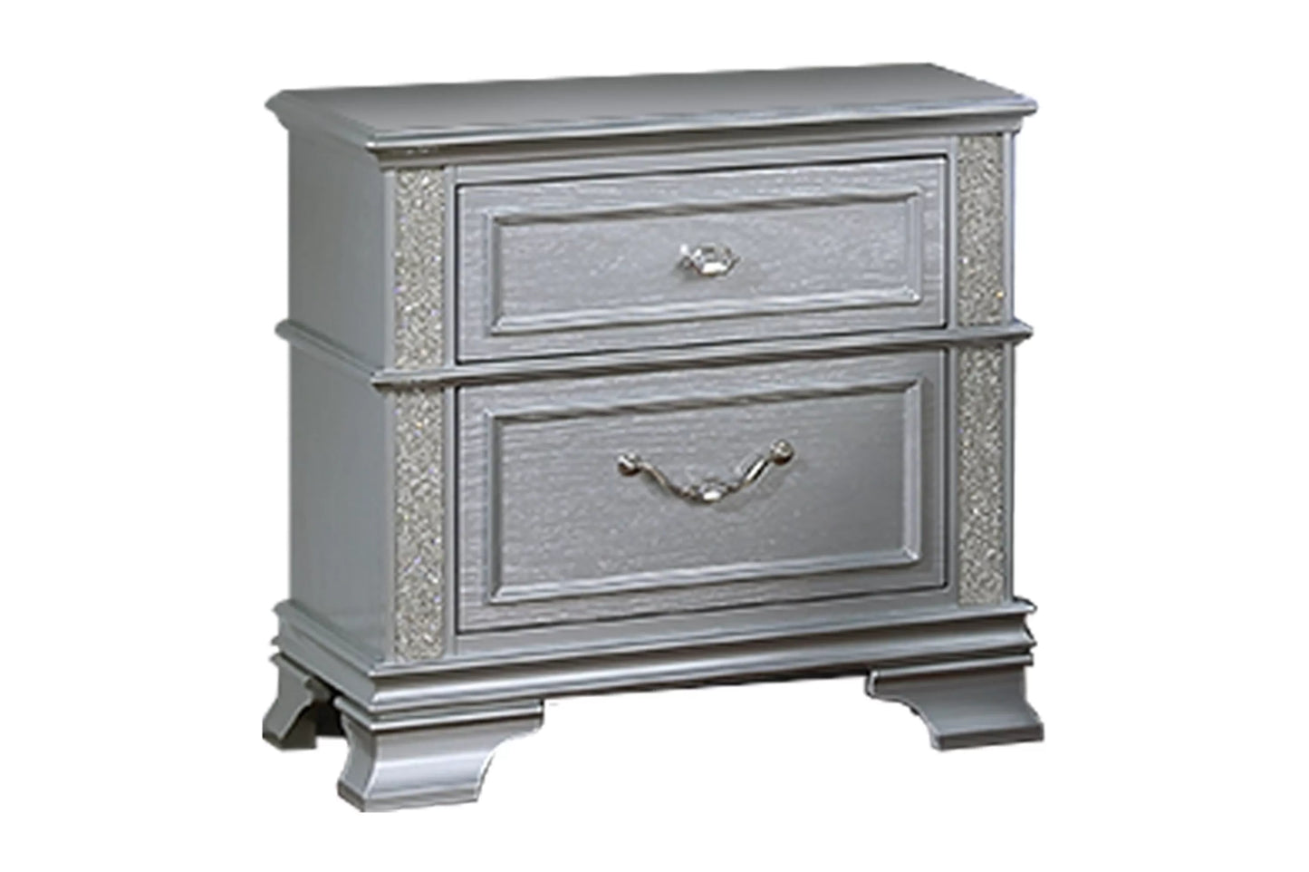 F9671 Gray 4 Pc Bedroom Set w/LED Headboard
