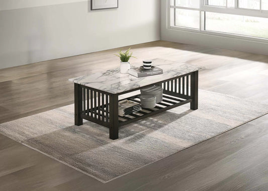 F6393 Coffee & End Tables - Faux Marble Top