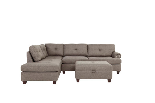 F6416 Mocha 3 Pc Reversible Sectional
