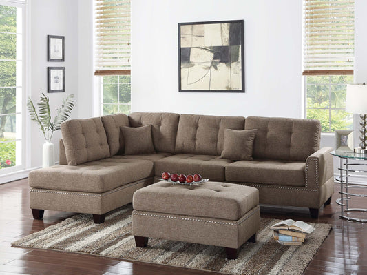 Poundex F6504 La Jolla Sectional - Coffee